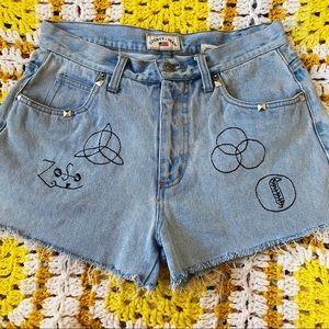 SOLD // Led Zeppelin embroidered shorts